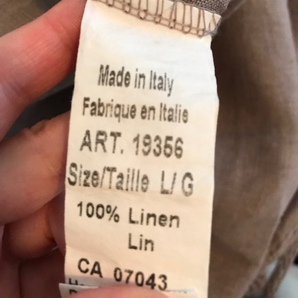 Taupe Linen Jacket Made in Italy ~ size L to XL - Picture 11 of 11